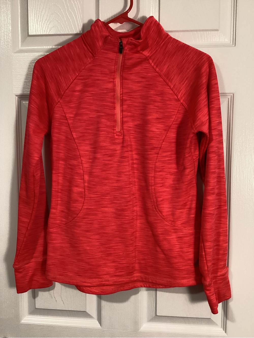 RBX Women's Red Heathered Half-Zip Turtleneck Sweater